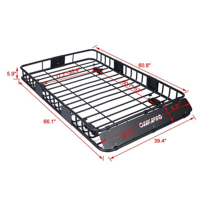 Rooftop cargo carrier basket steel universal fit roof rack black HouseOfZazla cargo basket on Tampa Home & Garden Store