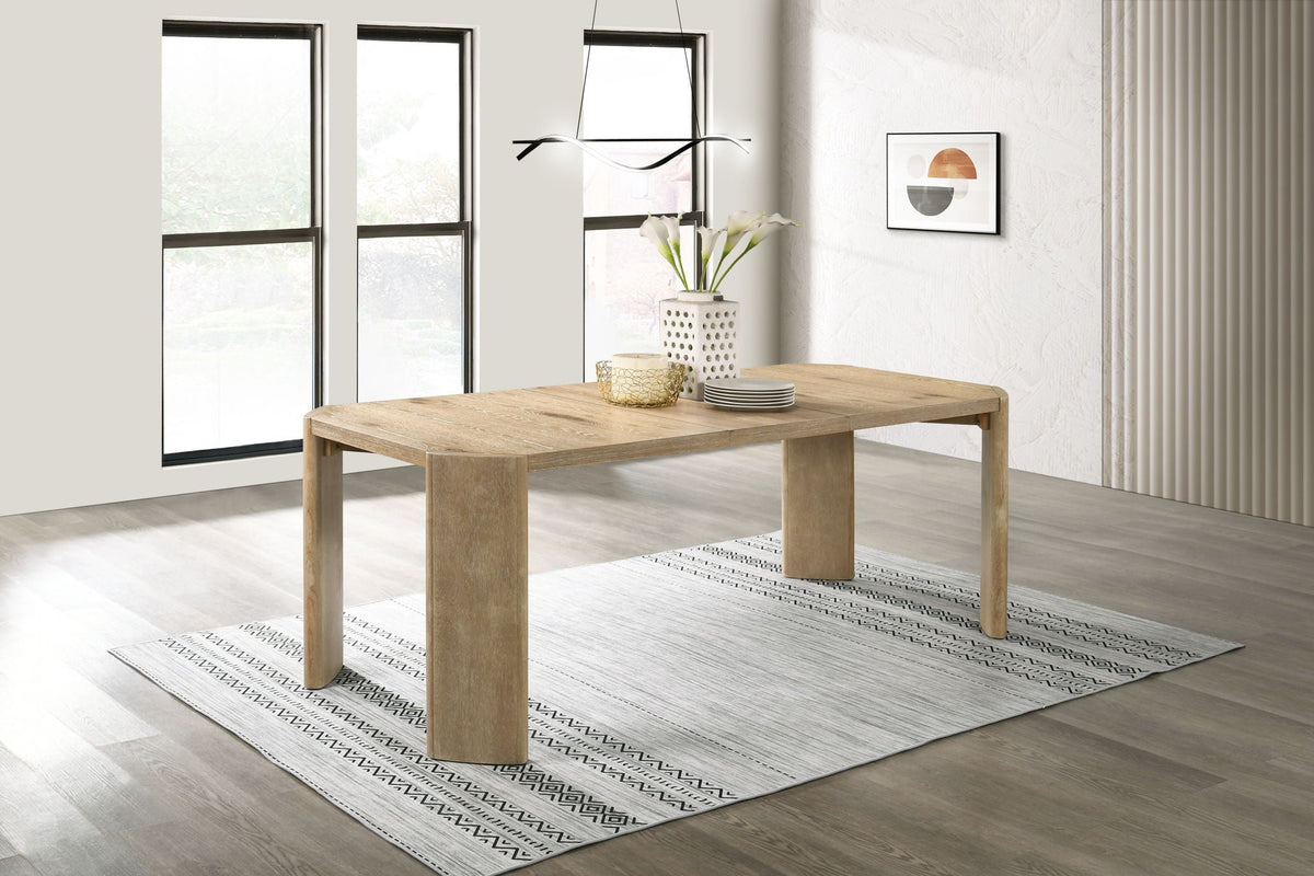 Extendable rectangular dining table in oak finish by HouseOfZazla on Tampa Home & Garden Store