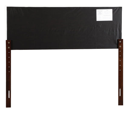 Upholstered Headboard back view in black fabric with wooden legs, HouseOfZazla on Tampa Home & Garden Store