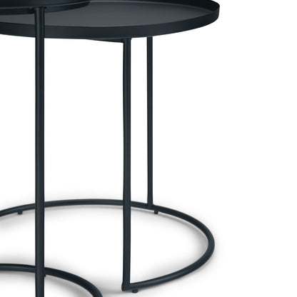 Monet black metal nesting tables, round two-table living room set by HouseOfZazla on Tampa Home & Garden Store