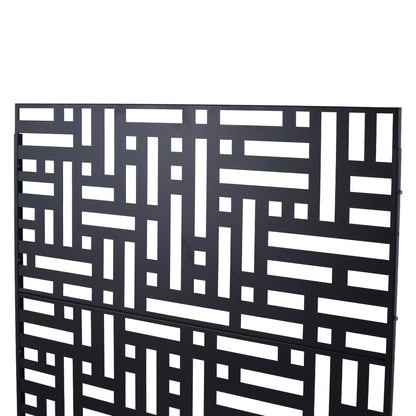 Decorative freestanding metal privacy screen by HouseOfZazla, dark gray room divider on Tampa Home & Garden Store