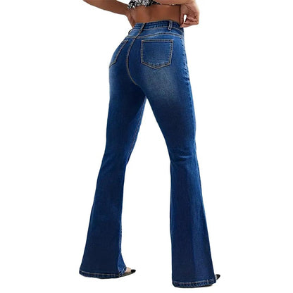 New Micro Pull American Jeans high waist denim back pockets FLIPSTYLEZLLC flared legs on Tampa Home & Garden Store