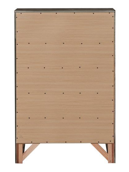 Accent Chest with Molded Resin Drawers back view in wood finish, dark top by HouseOfZazla on Tampa Home & Garden Store