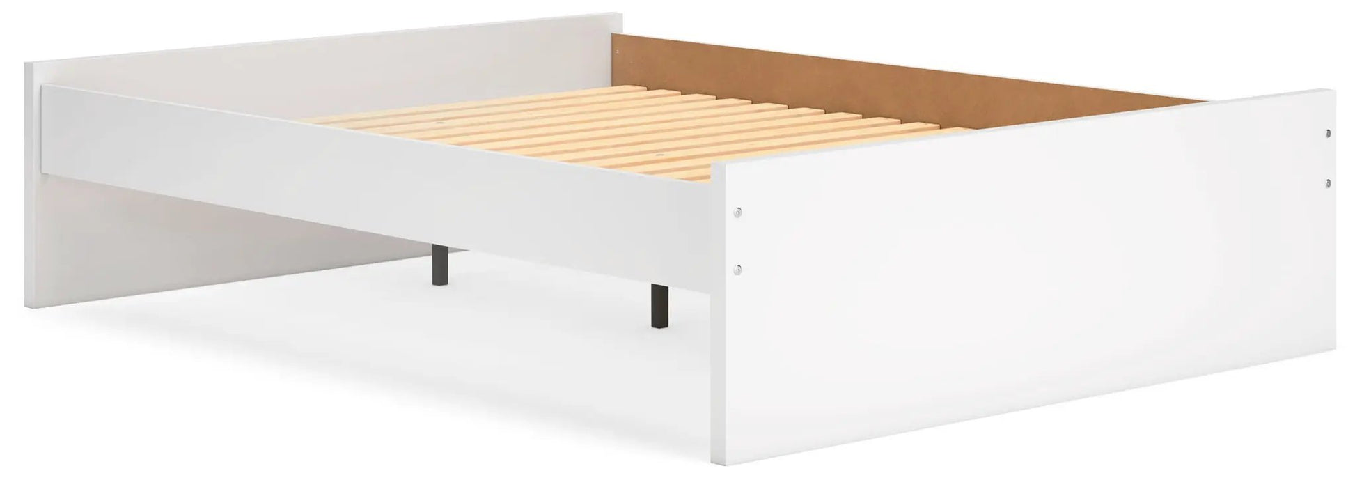 Onita Platform Bed white frame by Unique Piece Furniture with slatted base and metal legs on Tampa Home & Garden Store