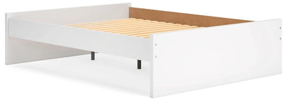 Onita Platform Bed white frame by Unique Piece Furniture with slatted base and metal legs on Tampa Home & Garden Store