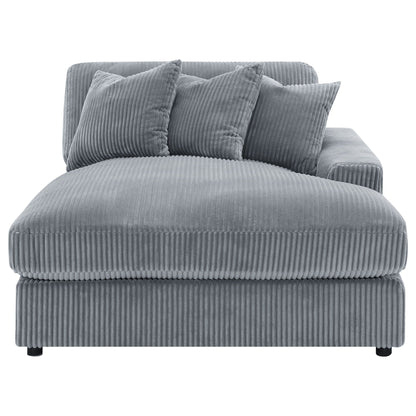 Cassidy Upholstered Sectional Sofa gray corduroy with reversible cushions by HouseOfZazla on Tampa Home & Garden Store