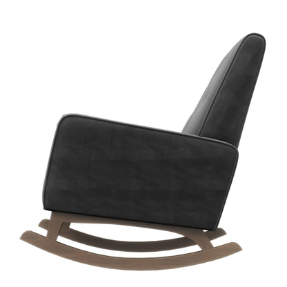 Mid-Century Modern rocking chair dark gray high-density foam cushion with wood rocker base by HouseOfZazla on Tampa Home & Garden Store