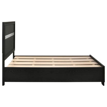 Urbana storage panel bed frame, black finish with tall headboard and slats by HouseOfZazla on Tampa Home & Garden Store