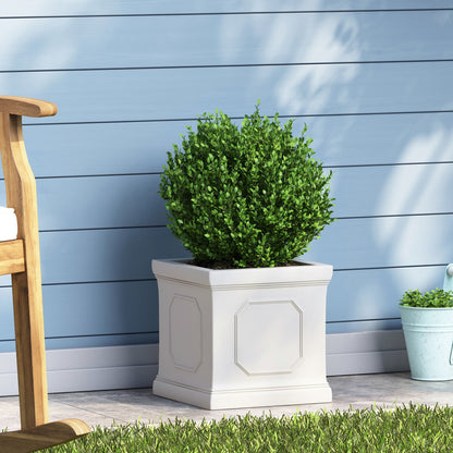 Durable Planter white pot with green topiary, two planters seen by HouseOfZazla on Tampa Home & Garden Store