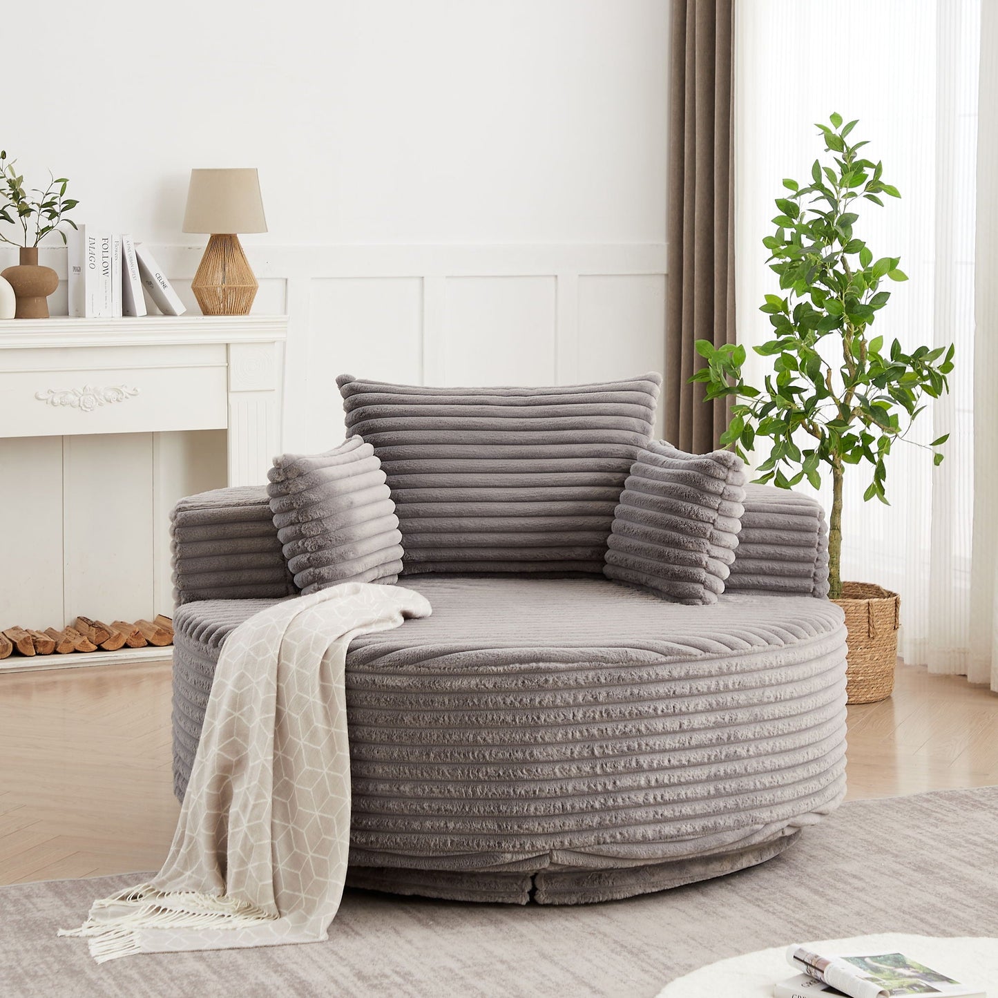 Modern Single Sofa and Swivel Sleeper Chair