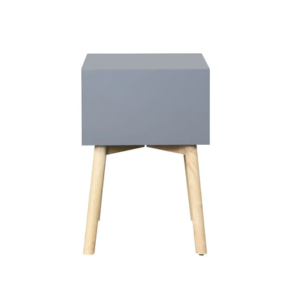 Side Table With Two Drawers Mid Century Modern