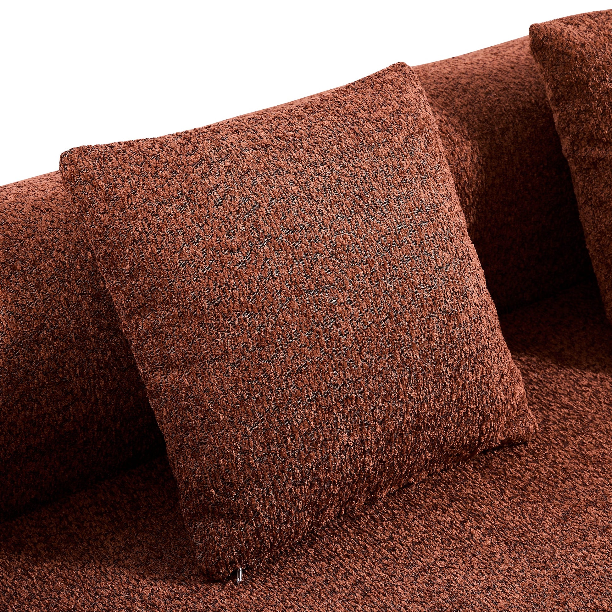 110-inch Modern Curved L-Shaped Modular Sectional Sofa in brown textured fabric by HouseOfZazla on Tampa Home & Garden Store