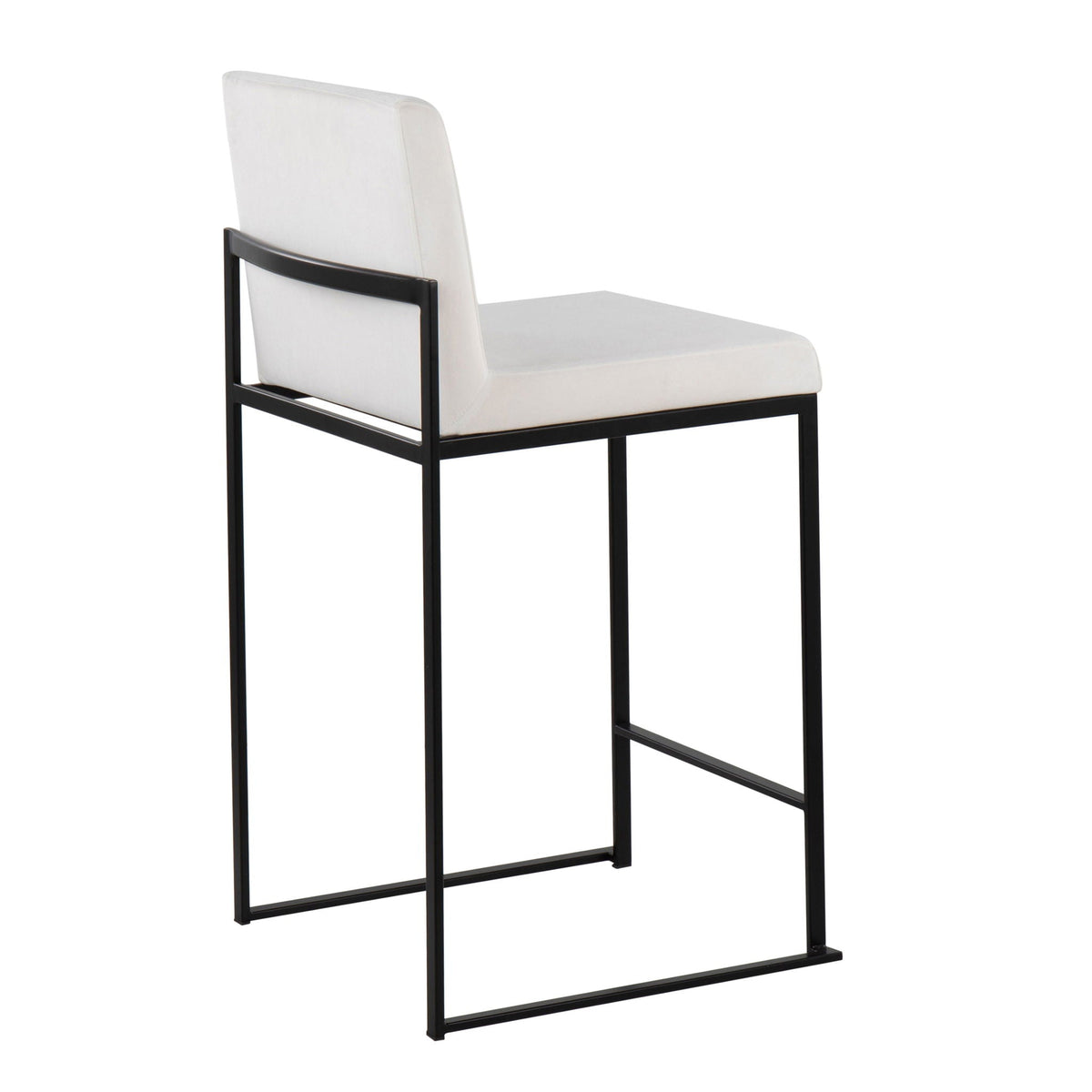 Fuji High Back Counter Stool cream upholstery with black metal frame on Tampa Home & Garden Store