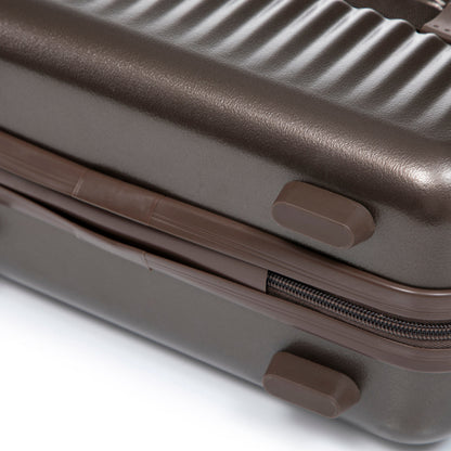 Brown ABS luggage set interior close-up with zipper tracks by HouseOfZazla on Tampa Home & Garden Store