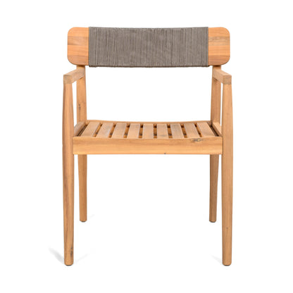 Acacia Wood Outdoor Dining Chairs with Arms