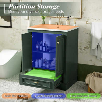 Bathroom Vanity With Ceramic Sink and Cabinet