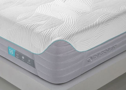 Queen Mattress BedGear S5 Performance Medium Comfort by HouseOfZazla with turquoise edge piping S5 label on Tampa Home & Garden Store