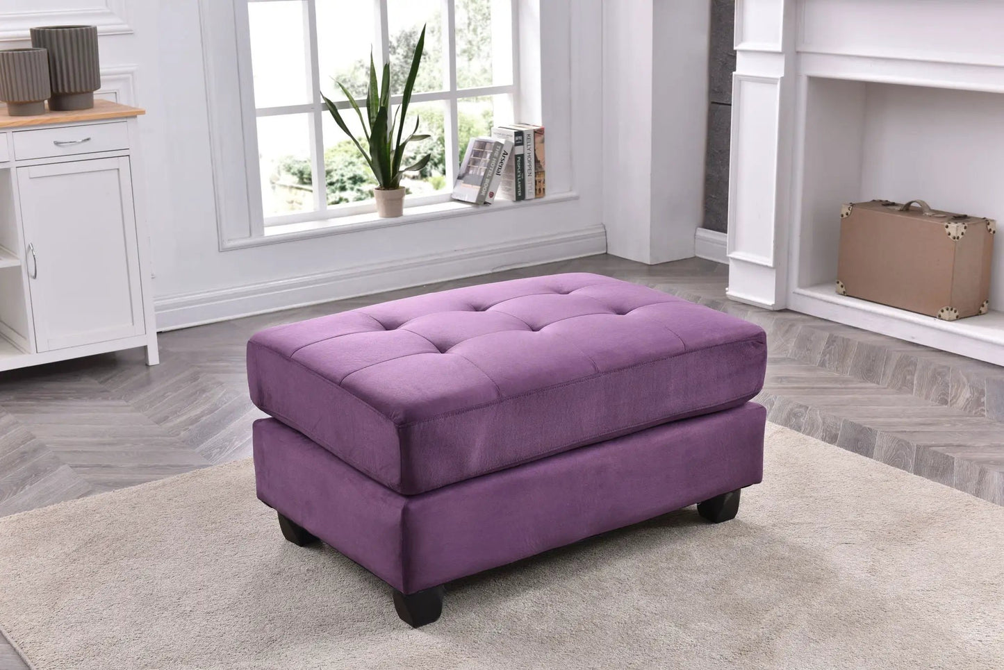Chic Contemporary Storage Ottoman Tufted Cushion