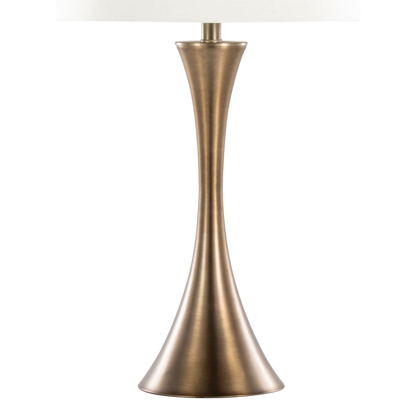 Lenuxe table lamp set of 2; bronze tapered base with white fabric shade on Tampa Home & Garden Store