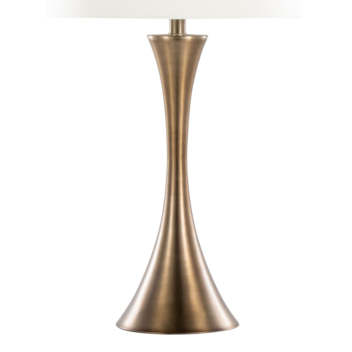 Lenuxe table lamp set of 2; bronze tapered base with white fabric shade on Tampa Home & Garden Store