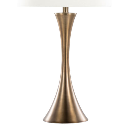Lenuxe table lamp set of 2; bronze tapered base with white fabric shade on Tampa Home & Garden Store