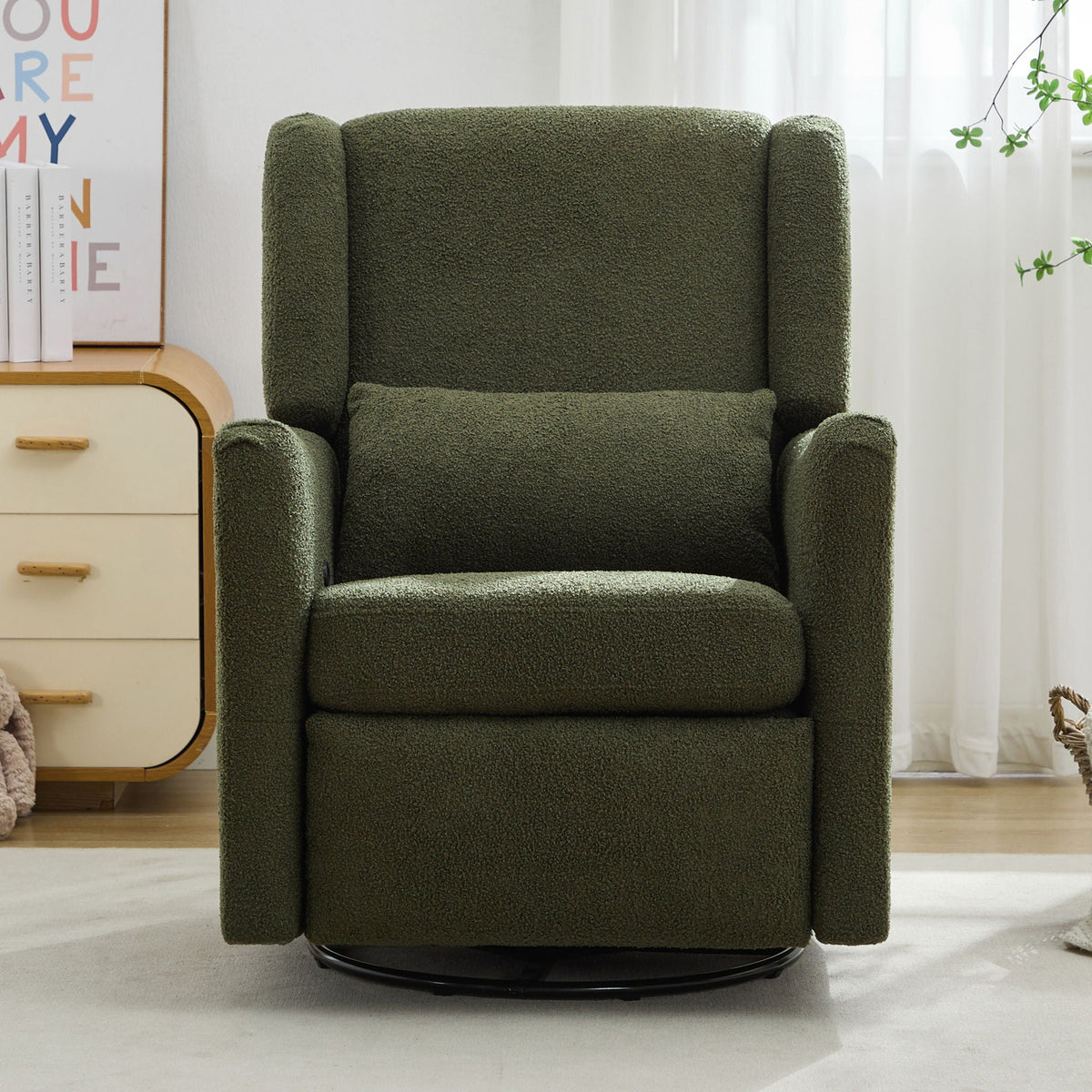 Wide Wingback Swivel Glider And Recliner