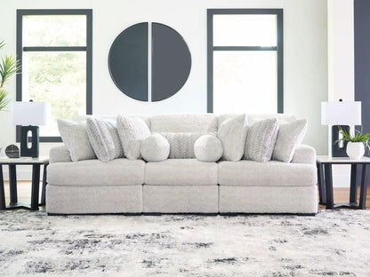 Cuddle Plush sectional sofa in light gray plush fabric with soft pillows Unique Piece Furniture on Tampa Home & Garden Store
