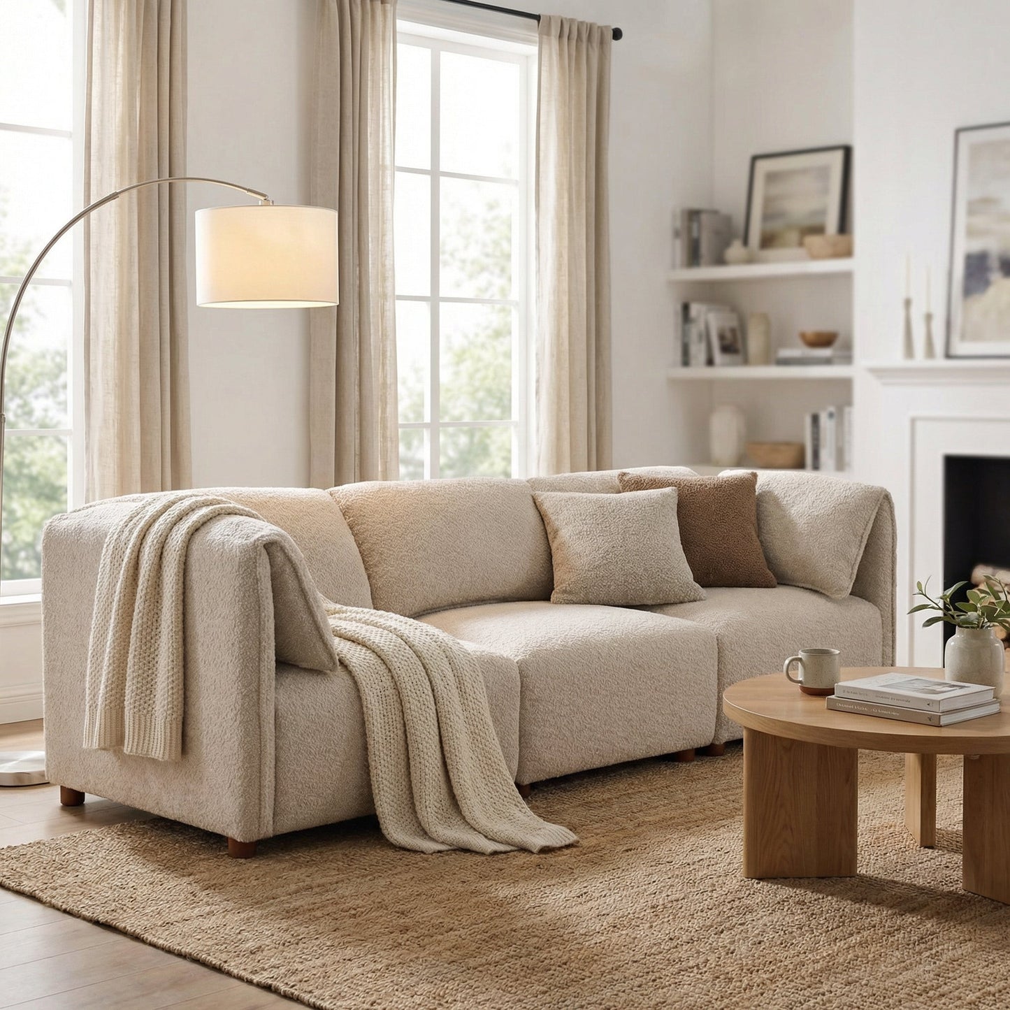 Modern and Chic Boucle Modular Sectional Sofa