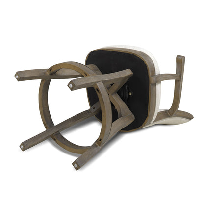 Swivel counter height bar stool solid hardwood brown finish underside view with curved legs on Tampa Home & Garden Store