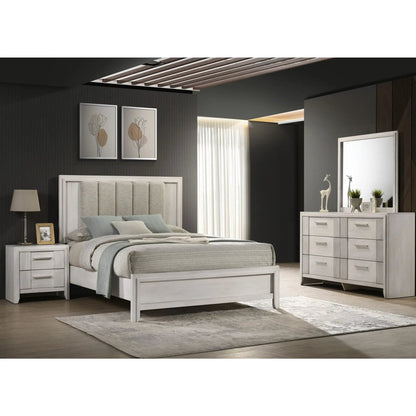 Six Drawer Storage Dresser Mist White Finish