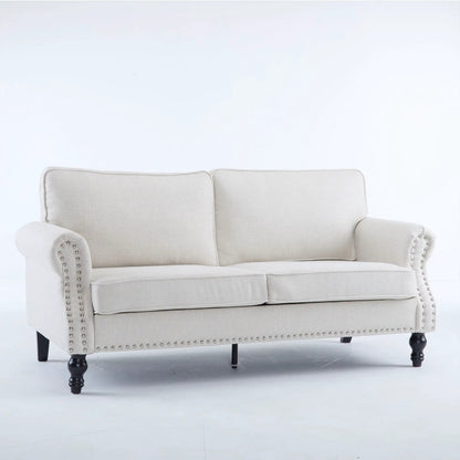 Rolled Arm Sofa with Nailhead Trim wooden legs Unique Piece Furniture Sofa on Tampa Home & Garden Store