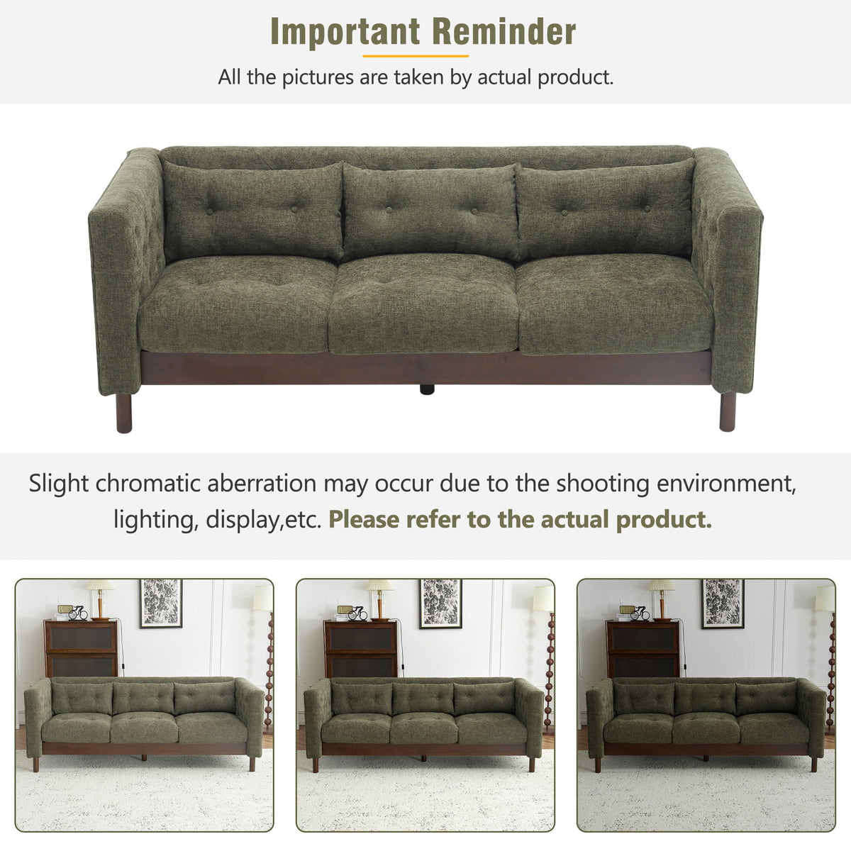 Luxurious Tufted Upholstered Living Room Sofa