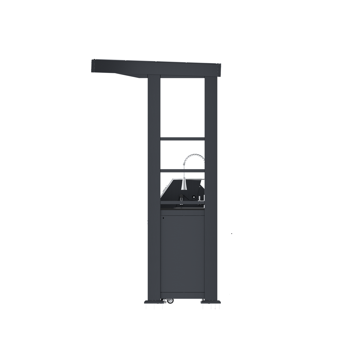 HouseOfZazla 110-Inch Stainless Steel Gas Outdoor Kitchen Grill on dark-frame stand with wheels on Tampa Home & Garden Store