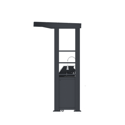 HouseOfZazla 110-Inch Stainless Steel Gas Outdoor Kitchen Grill on dark-frame stand with wheels on Tampa Home & Garden Store