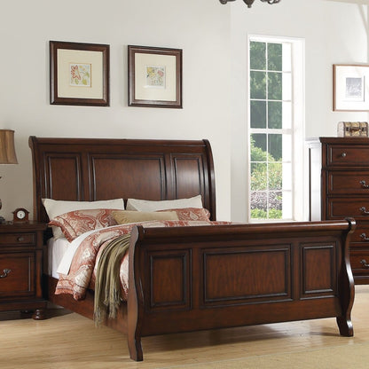 HouseOfZazla 3 Piece Bedroom Set: dark wood bed with 2 nightstands on Tampa Home & Garden Store