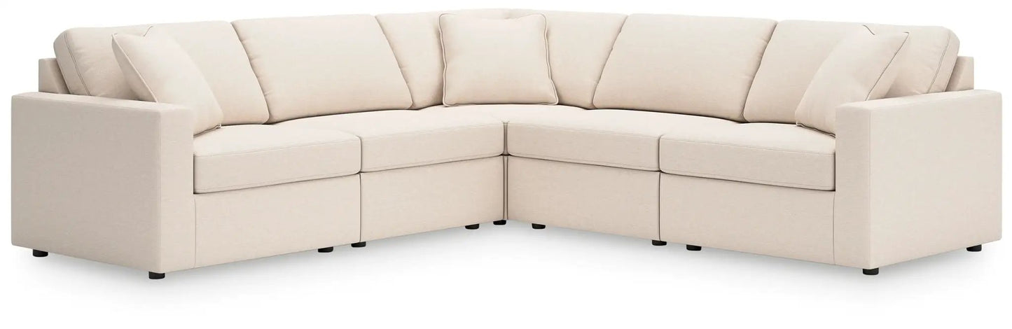 Modmax Oyster sectional sofa in beige fabric, cushions, Unique Piece Furniture on Tampa Home & Garden Store