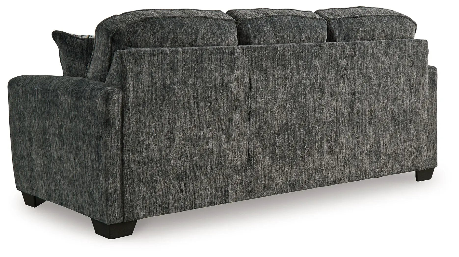 Lonoke living room sofa by Unique Piece Furniture in gray textured fabric with 3 back cushions on Tampa Home & Garden Store