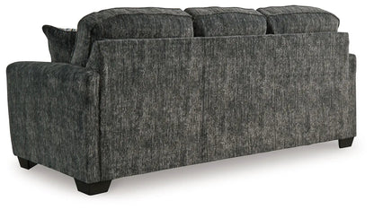 Lonoke living room sofa by Unique Piece Furniture in gray textured fabric with 3 back cushions on Tampa Home & Garden Store