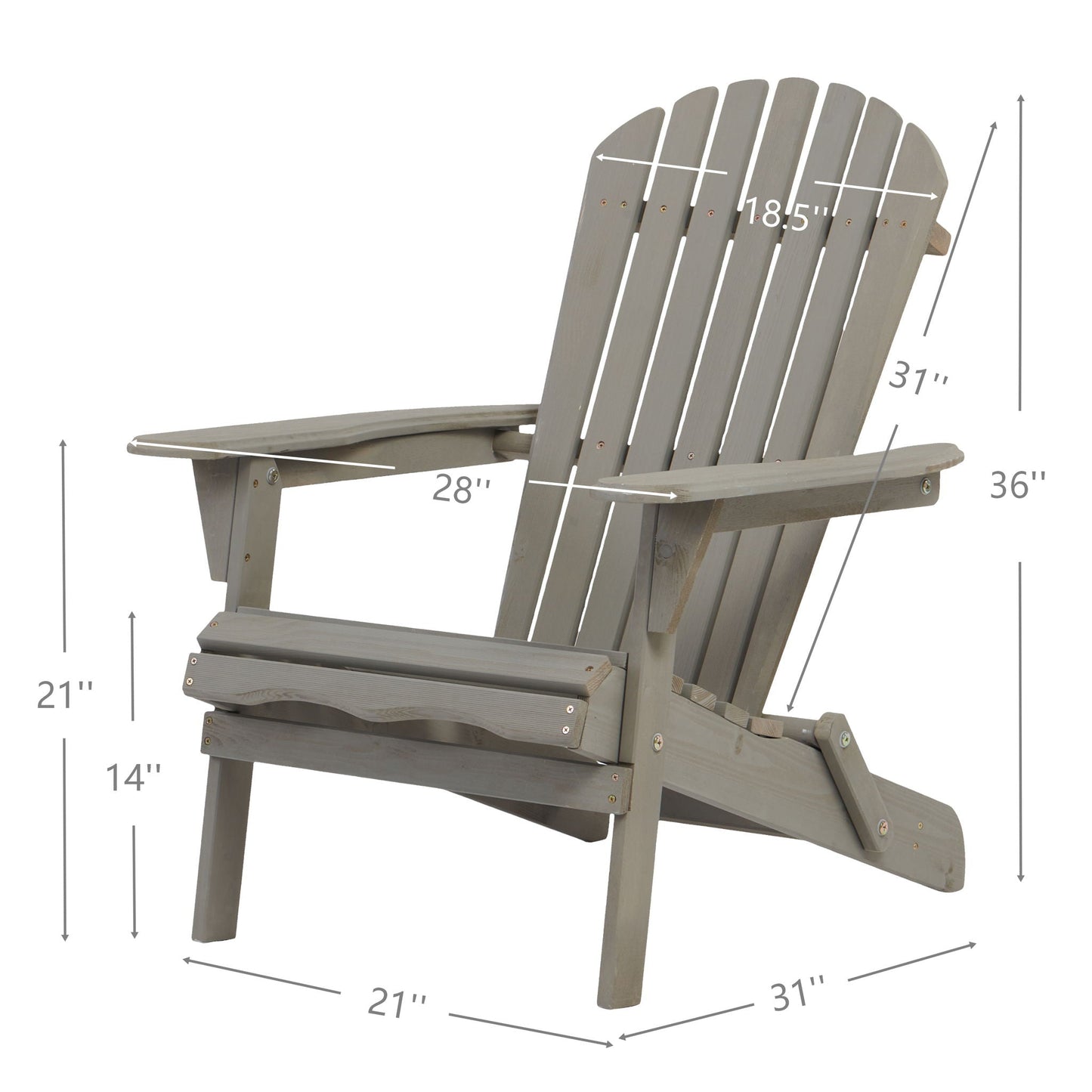 Oversized Folding Adirondack Chair for Patio