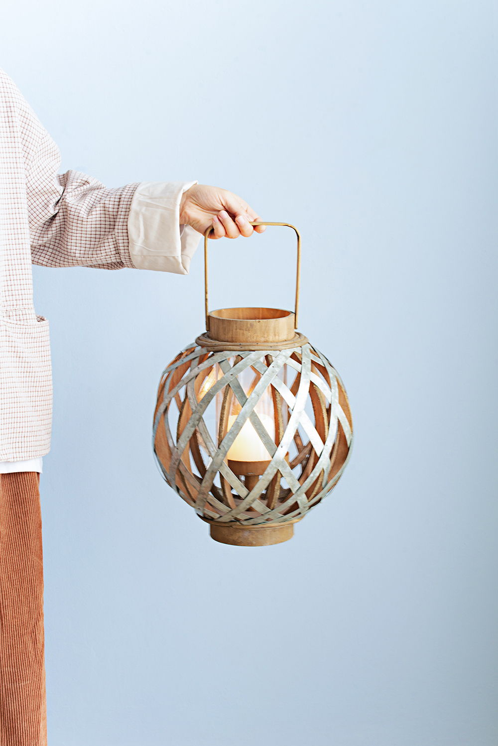 Vintage Glass Lantern For Indoor and Outdoor