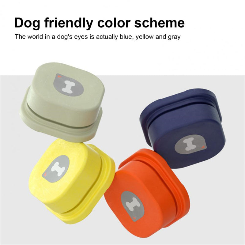Four-button silicone pet communication buttons in yellow gray orange navy for talking pets on Tampa Home & Garden Store