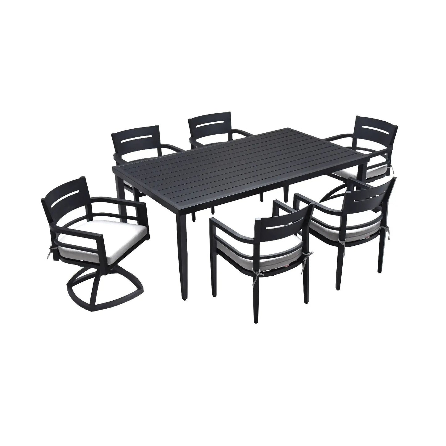 Outdoor Modern Dining Set with Cushioned Chairs