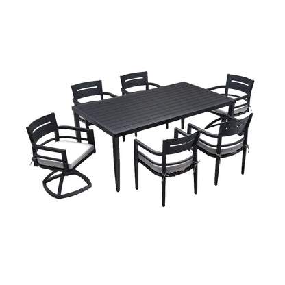Outdoor Modern Dining Set with Cushioned Chairs