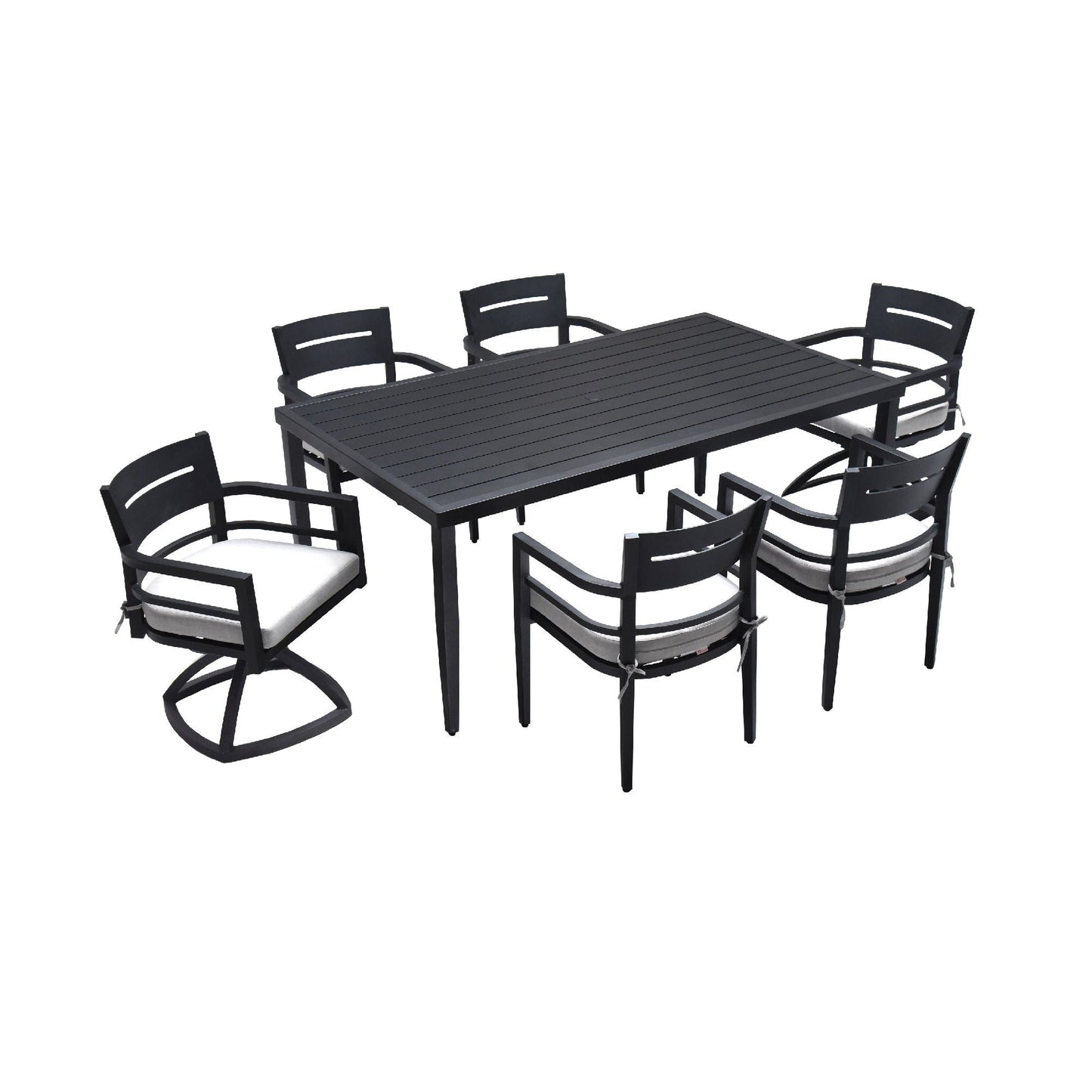 Aluminum Outdoor Dining Table and Cushioned Set