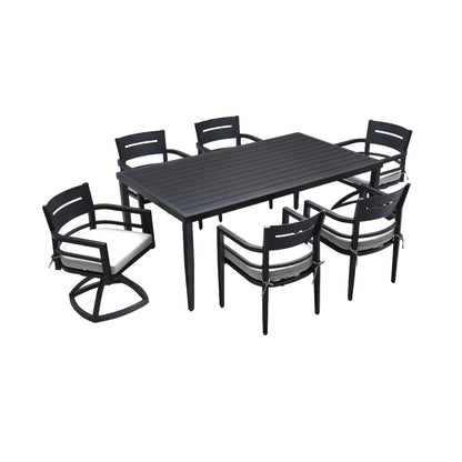 Aluminum Outdoor Dining Table and Cushioned Set