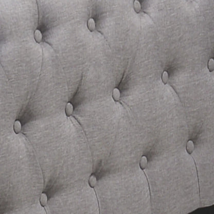 Justice twin daybed smoke gray upholstery with button tufting on Tampa Home & Garden Store