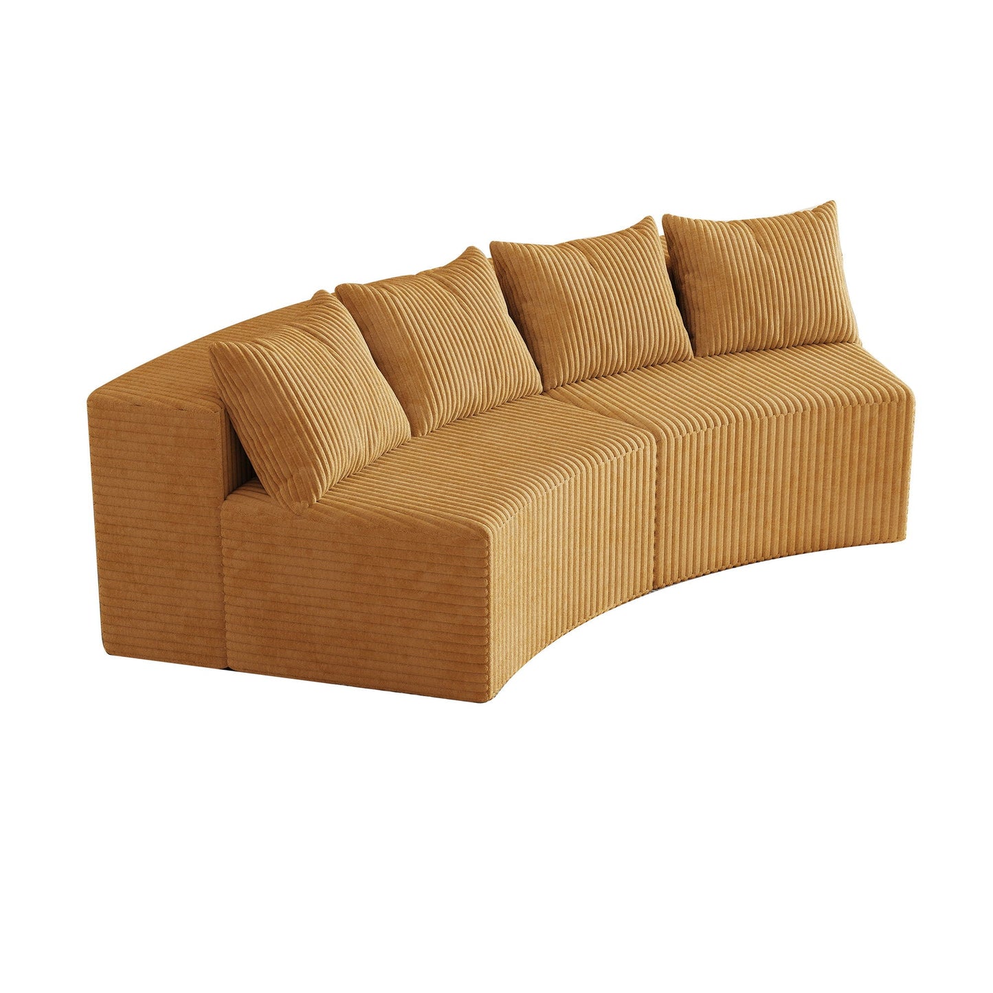Curved Modular Sectional Sofa and Four Pillows