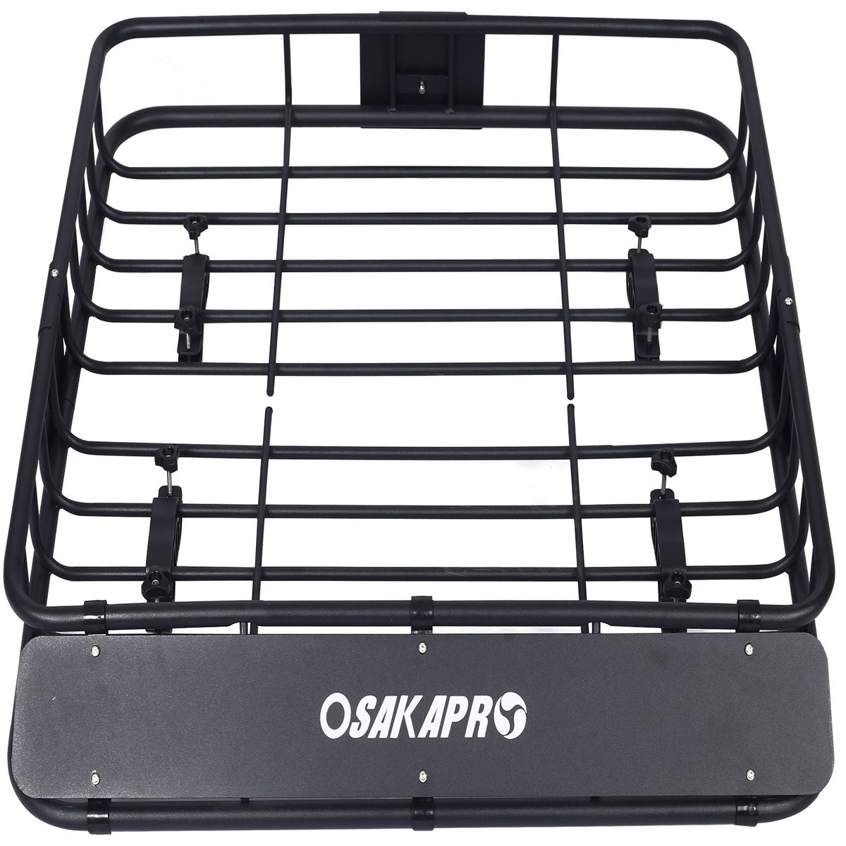 Motoring rooftop cargo basket, steel, black, universal fit roof rack with Osakapr logo on front on Tampa Home & Garden Store