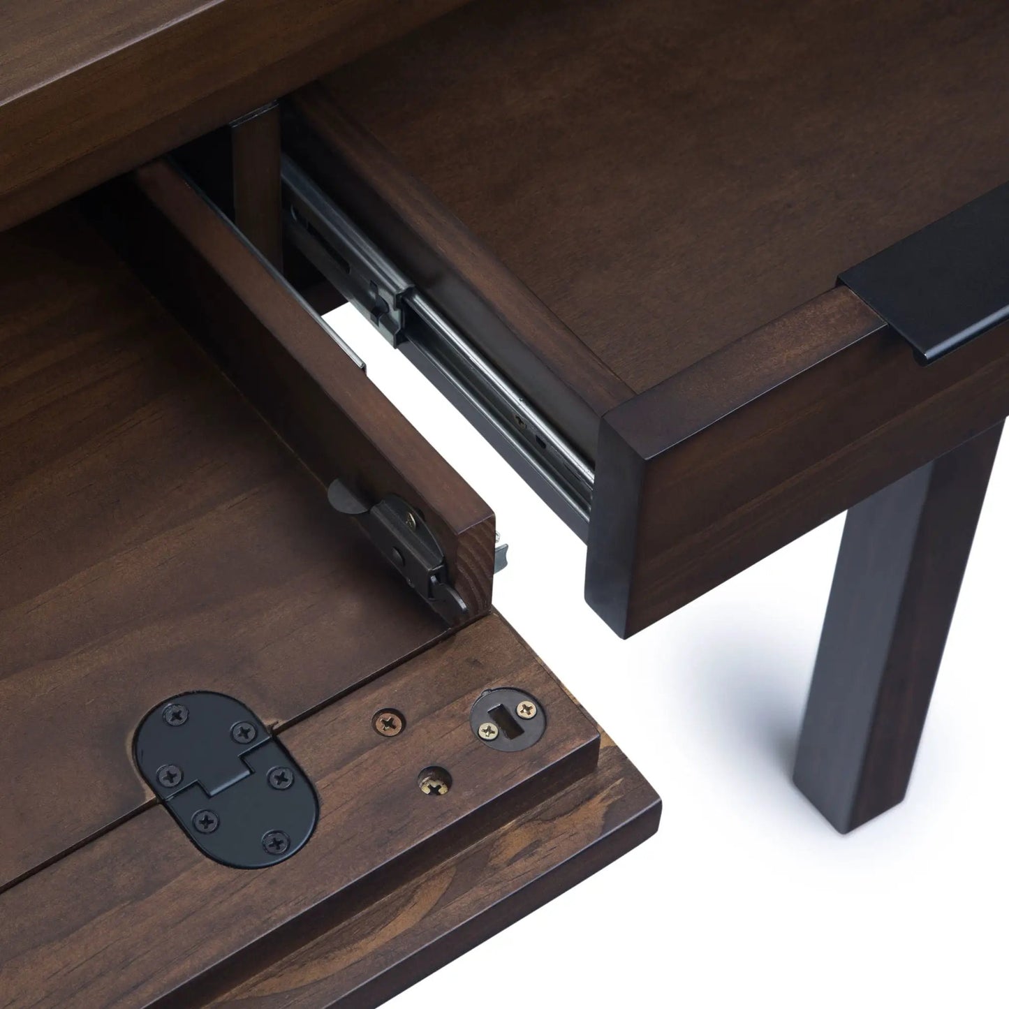 Hollander Handcrafted Desk dark wood with metal drawer slides Unique Piece Furniture on Tampa Home & Garden Store