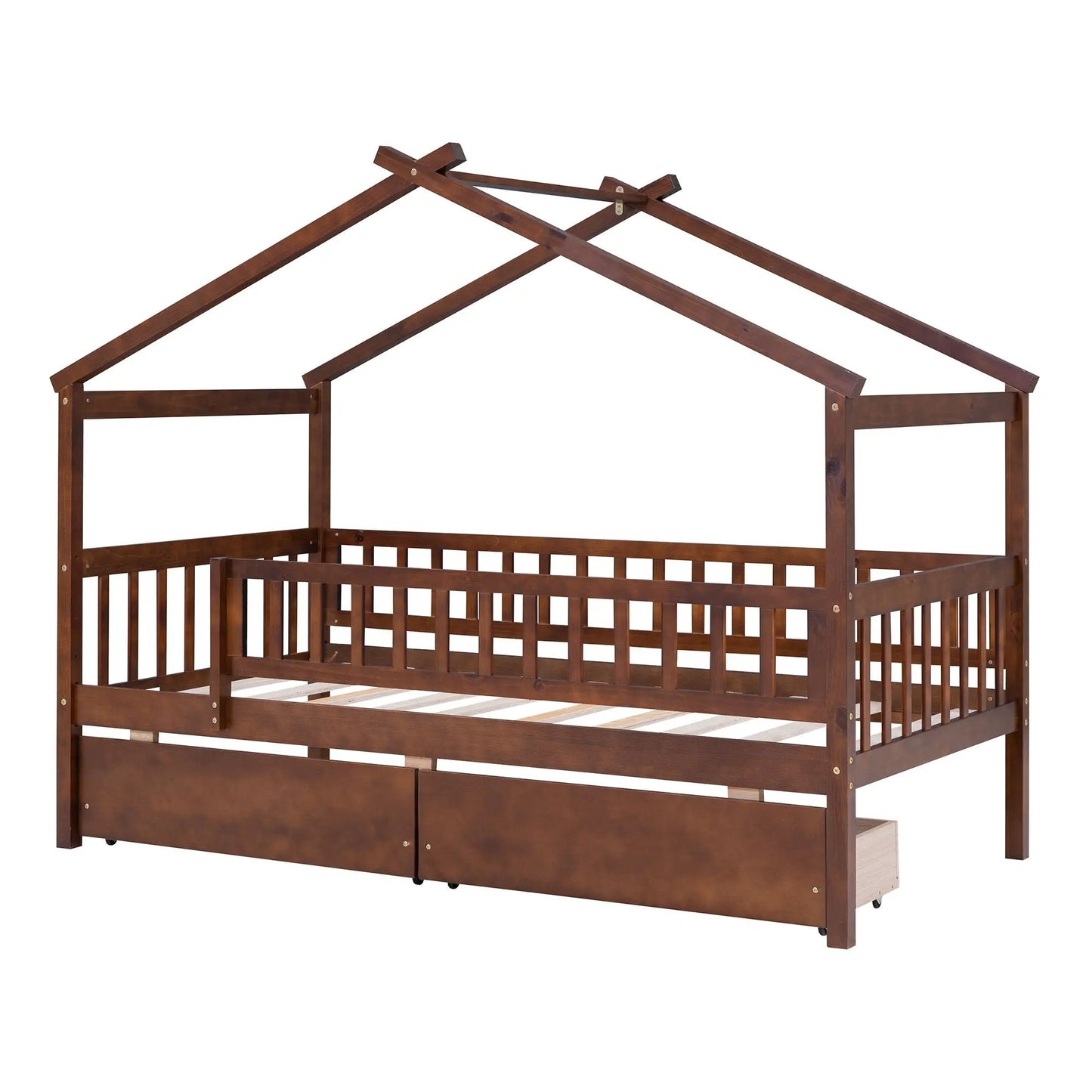 House Bed With 2 Drawers storage bed in dark wood by Unique Piece Furniture on Tampa Home & Garden Store